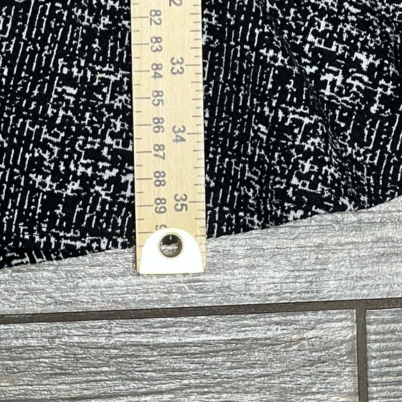 Maison Jules Dress Size Large Black White Print Fit & Flare Short Sleeve - Picture 11 of 16